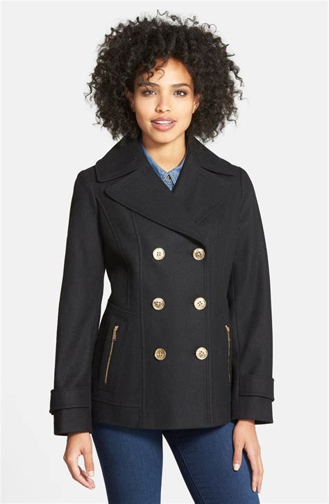 michael kors royal blue peacoat|Michael Kors wool peacoat.